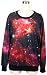 THENICE Women's Digital Print Pullovers Sweatershirts (Black Star)
