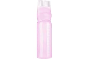 GALEYYU Hair Oil Applicator Bottle, Root Comb Applicator Bottle, 6 oz Pink Hair Dye Brush Bottle, Hair Dye Brush, Hair Oil Bottle, Dyeing Shampoo Bottle, Oil Comb Hair Tools, Applicator Brush Bottles
