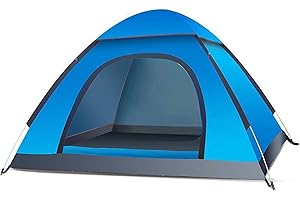Putentfun Camping Tent, Pop up Tent 2-4 Person Family Dome Tents, 4 Season Large Automatic Instants Tent Waterproof Windproof with Mesh Doors, Storage Bag for Camping Hiking Backpacking
