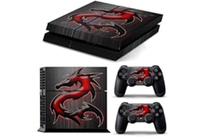 FUNKY PLANET Autocollant pour PS4 Motif dragon rouge