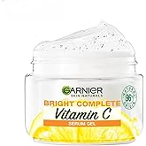 Garnier Brightening Moisturiser, Serum Gel, Infused with Vitamin C and Lemon, For Radiant skin, Oil Free Skin for upto 12 hours, Bright Complete Vitamin C, for all Skin Types, For Men and Women, 45g