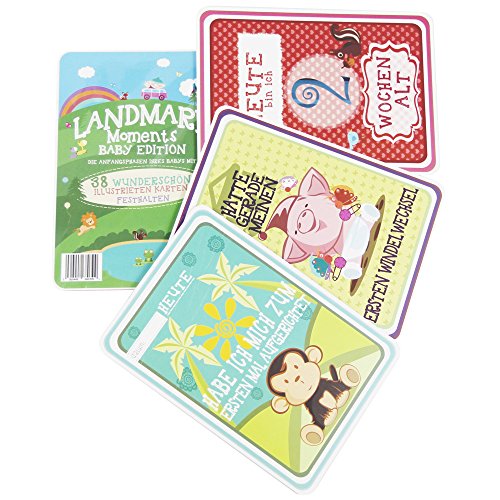 Landmark Moments Meilenstein Momente Baby Karten – 38 illustrierte Karten – Perfekt als Baby Shower Geschenk und Neugeborenen Geschenk, für die einzigartigen Momente im 1. Lebensjahr - 3