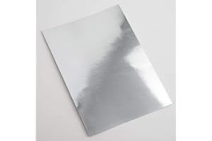 Italian Options 250GSM Mirror Card Craft Paper 10 Sheets, A4 Size, Silver