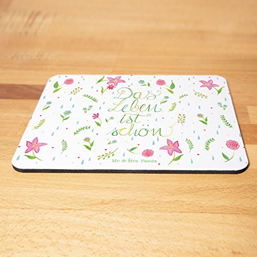 Mr. & Mrs. Panda Mauspad Druck Blumen Das Leben ist schön – 100% handmade & handbedruckt – Blumen, Blümchen, Flowerpower, Leben, das Leben ist schön, Mouse Pad, Mousepad, Computer, PC, Männer, Mauspad, Maus, Geschenk, Druck, Schenken, Motiv, Arbeitszimmer, Arbeit, Büro Blumen, Blümchen, Flowerpower, Leben, das Leben ist schön, - 3