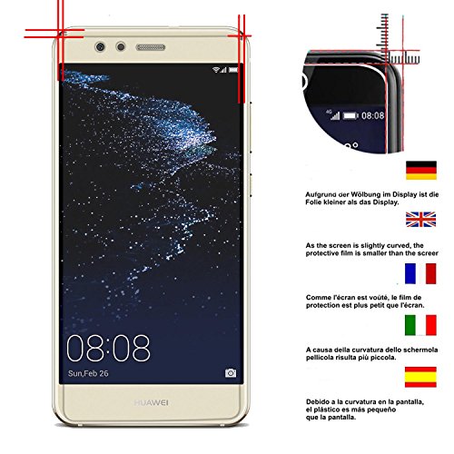 Huawei P10 Lite Panzerglas, Acelive 2 Stück Gehärtetem Glas Panzerfolie Schutzfolie Displayschutzfolie Folie für Huawei P10 Lite (Bewusst Kleiner Als Das Display, Da Dieses Gewölbt Ist) - 2