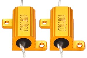 YOKIVE 2 Pcs Aluminum Case Resistor, Office LED Converter Replacement Wirewound Resistance, Great for Daily Use (Gold, 10W 10 Ohm)