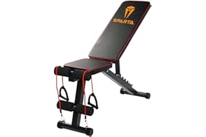 SPARTA Adjustable Weight Bench Press – Weights Bench for Home Gym, Incline Decline Flat Utility Gym Bench, Sit-Up & Ab Bench for Full Body Workout, Strength Training & Weightlifting