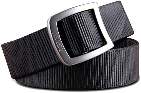 JIEJING Men's Canvas Belt,Outdoor movement Belt Leisure Youth Student Belt-black 105cm(41inch)