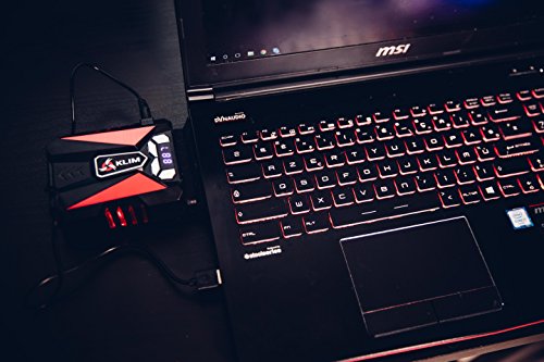 KLIM Cool Universaler Kühler für Spielekonsole Laptop PC – Hochleistungslüfter für schnelle Kühlung – USB Warmluft-Abzug (Rot) - 7