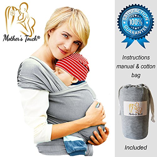 4-in-1 Mother's Touch® Baby Wrap Carrier | Soft Baby Carrier | Baby Sling Carrier | Postpartum Belt | Nursing Cover | Best Baby Shower Gift (Black)