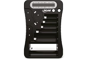 InLine 01285 Testeur de Piles avec écran LCD pour Piles Rondes et Boutons et Bloc 9 V
