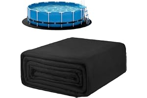 HIULLEN 4M rund poolmatta, ovanmarkspoolmatta, filt skyddsmatta, extra tjock poolmatta för pool, förlänger beläggningens livslängd