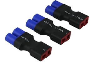 OliYin 3pcs Mâle EC3 Losi à Femelle Deans T-Plug Adaptateur de Connecteur de Style pour LiPo (Pack de 3)