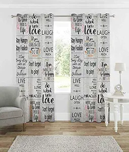 Uma fashion 3D Love Digital Printed Polyester Fabric Curtains for Bed Room, Living Room Kids Room Window/Door/Long Door (Set of 2) Dn-1A9 (White, 4 x 7 Feet (Size : 48 x 84 Inch) Door)