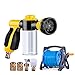 Produktbild NWYJR Garten Handbrause Multifunktionale Hochdruck-Schaum-Wasser-Spray-Pistole Home Garten Rasen Pet Car Wash - Heavy Duty 8 Pattern Metall Bewässerungsdüse - Water Gun Garten Schlauch Düse Sprayer Gun - Flow Control Einstellung Knob - D