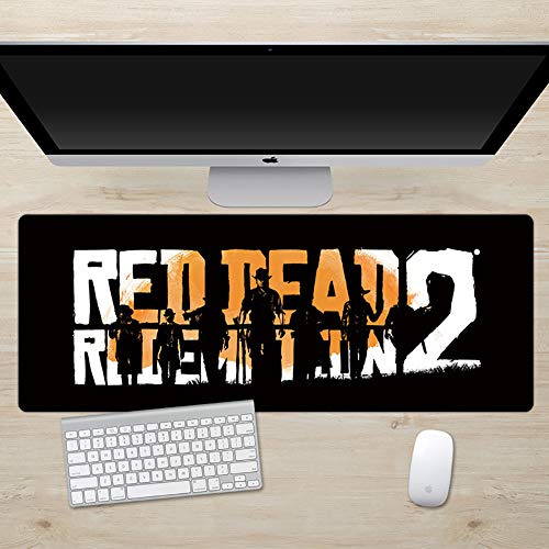 Preisvergleich Produktbild HHE Mauspad, Gaming-Mauspad, vernähte Kanten, Glatte Oberfläche, Rutschfeste Gummiunterseite, kompatibel mit Laser-Maus und Allen optischen Mäusen Red Dead Redemption, Übergröße 30 x 80 cm