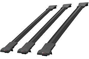 RE&AR Tuning Compatible con Volkswagen T6 Transporter 2015-2024 FLY Model Barras de Techo Auto Portaequipajes Barras Transversales Negro Aluminio 3 Barras