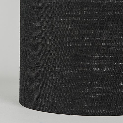QAZQA Modern Polyester Lampenschirm 20/20/15 Zylinder schwarz , Rund gerade Schirm Pendelleuchte, Schirm Stehleuchte, - 5