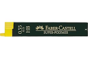 Faber-Castell 120300 - Mine fine Super Polymer, 0,35 mm, dureté HB, 12 pièces
