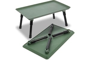 NGT Angling Pursuits Bivvy Table Carp Coarse Fishing 39 x 24 x 15cm Green Plastic with Folding Legs Ideal for Carp Fishing Bivvy or Tackle Table