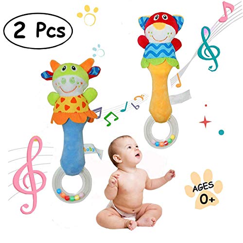 Blppldyci Baby Rattles 0 6 Months Baby Rattle Baby Rattles 6-9 months Baby Toy Soft Hand Toy Instruments Sensory Toy 2 Pack