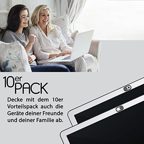 Webcam Abdeckung mit Geschenkbox by innoGadgets | Laptop Webcam Cover | Anti-Spionage Schutz, Kamera Sticker | Ultra dÃ¼nnes Design | Starker Halt mit 3M-Tape + GRATIS E-Book Ã¼ber die gefÃ¤hrlichen Hacker-Angriffe | 10er Pack, schwarz