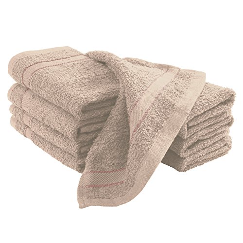 8 weiche TERRYLAND Frottee Waschlappen 100% Baumwolle 30x30cm - Oeko-Tex Standard 100 Farbe: Doeskin