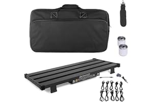 GOKKO Extra Large Guitar Pedal Board with Built in Power Supply and DI Box 25.6''x11.9'', PedalBoards with Carrying Bag and Velcro Tape