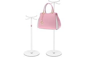 Mordx 2pack Purse Display Stand,Tabletop Adjustable Hook Handbag Display Stand,cross-shaped Metal Scarf Purse Display Stand,for Home or Store (White)