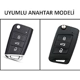 Par&ccedil;a Deponuz (1348) S&uuml;perl&uuml;x Anahtar Kabı, Sustalı Anahtar Kılıfı Volkswagen T-roc ile uyumlu