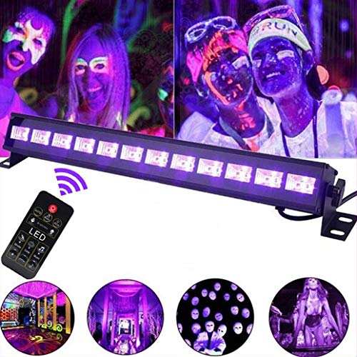 36W LUMIÈRES NOIRES Projecteur UV led DMX lumiere de scene Jeu de Lumière 36 LED Commande Sonore UV Led bar lumiére dj pour Anniversaire Mariage