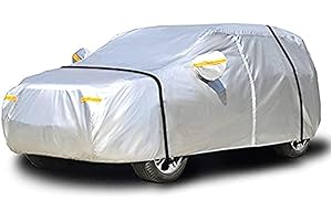 NEVERLAND Bache Voiture SUV Étanche, Universel Housse de Voiture d'extérieur pour avec Fermeture Éclair de Porte, Protection UV Imperméable et Anti-Poussière Voiture Exterieur (Fit up to 179"-191")