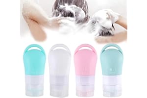 SSYANG 4Pcs Flacon en Silicone Bouteilles de Voyage,38ML Vide Contenant Bouteille Voyage Étanches Bouteille de Voyage Accessoires de Voyage Aéroport Contenant,pour Shampooings Lotion Gel Douche Crème