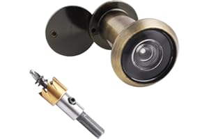 Tahikem Door Viewer Peephole, Door Viewers with 0.63inch/16mm Drill Bit Kit, Fits 1-3/8" To 2-1/4" Front Door, 200 Degree Wide Angle Peep Eye Hole, Anti Peeping Reverse Privacy Covers - Brushed Bronze