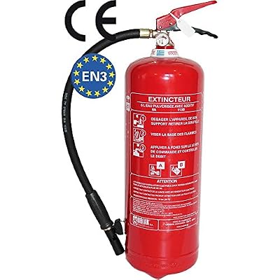 Mobiak Extincteur 6 litres à eau pulvérisée avec additif + support fixation