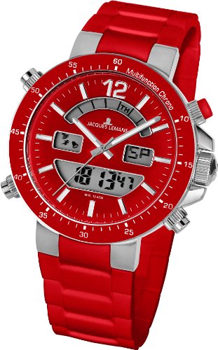 Jacques Lemans Unisex-Armbanduhr Milano Analog - Digital Silikon 1-1712D Jacques Lemans Unisex-Armbanduhr Milano Analog - Digital Silikon 1-1712D