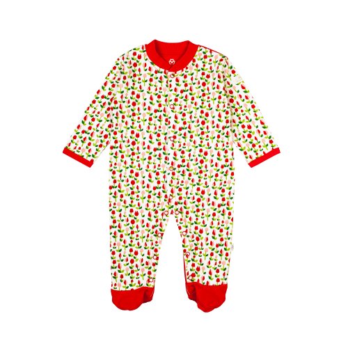 Organic Cotton Baby Girl Footed Babygrow (9-12 months)