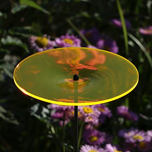 Acrylglas Sonnenfänger Scheibe 14cm neon transparent fluoreszierend geschwungen mit 100cm Stab - Farbauswahl - Suncatcher, Farbe:neonorange