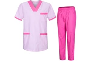 MISEMIYA - Uniforme Sanitario Unisex Uniformes Sanitarios MÉDICOS con Pantalon Blanco T817-8312-BLANCO