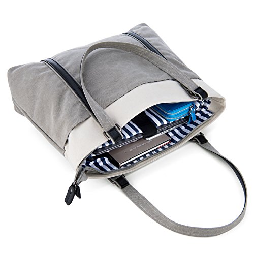 Tasche f  r Laptop  GRM Laptoptasche Schultertasche Handtasche aus Segeltuch f  r Laptop mit Bildschirmdiagonale 39 6cm Wei  -grau