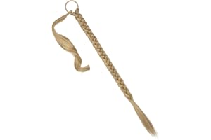 ASFWAGQ Extensiones de pelo sintético natural con coleta, 66 cm, rubio ceniza, 66 cm