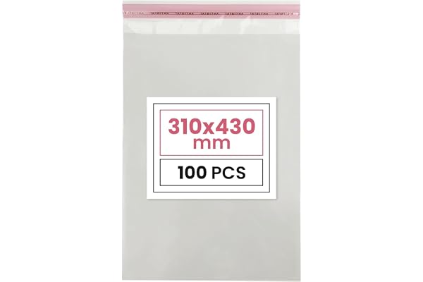 Netuno 100 sachets plats en PP 31 x 43 cm sachets plastiques transparents en polypropylène emballages d'envoi sacs plastiques transparents sacs plats d'expédition sac d'expédition plastique