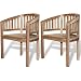 Produktbild lingjiushopping Teak Holz Stuhl-2 Stück – Farbe: natur (unbehandelt), Farbe: Teak