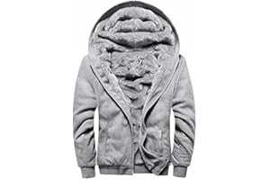 Aotorr Sweat Homme Hiver Chaud Veste à Capuche Polaires Doublé Large