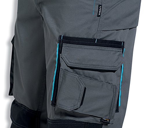 Uvex tune-up 8909 Arbeitshose Bundhose mit abriebfesten Cordura, Kniepolster-Taschen, viele Seitentaschen, grau schwarz - 4