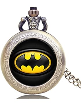 Batman Logo Antik Bronze Effekt Retro/Vintage Case Herren Quarz-Taschenuhr Halskette–auf 81,3cm Zoll/80cm...