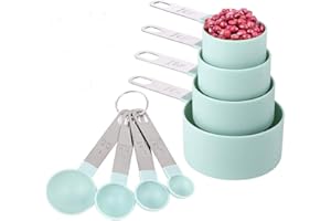 KIWILL 8PZ Cucchiai dosatori, 4 misurini di Tazze e 4 misurini cucchiai Cup per Cucina Cottura per misurare utensile da Cucina