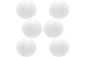 CEEYSEE 6 Pezzi Lanterne di Carta 30cm Lanterne Rotonde Bianco di Carta Lanterne di Carta Appese per Decorazioni di Festa Compleanno Matrimonio Natale Giardini(DBIS)