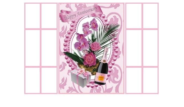 Joyeux Anniversaire Rose Champagne Et Fleurs French Portes Par Nick Bowley Amazon Fr Cuisine Et Maison