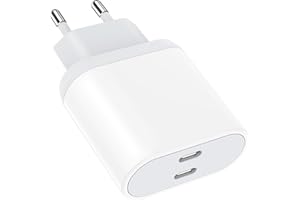 Cargador USB C, 25W Enchufe Rápido para iPhone 15/15 Pro/15 Pro Max/15 Plus/14/13/12/11/X/XS/XR/SE/8/7/6, AirPods, Lynban Doble USBC Plug Cabezal Tipo C Carga Corriente Cargado Charger Adaptador
